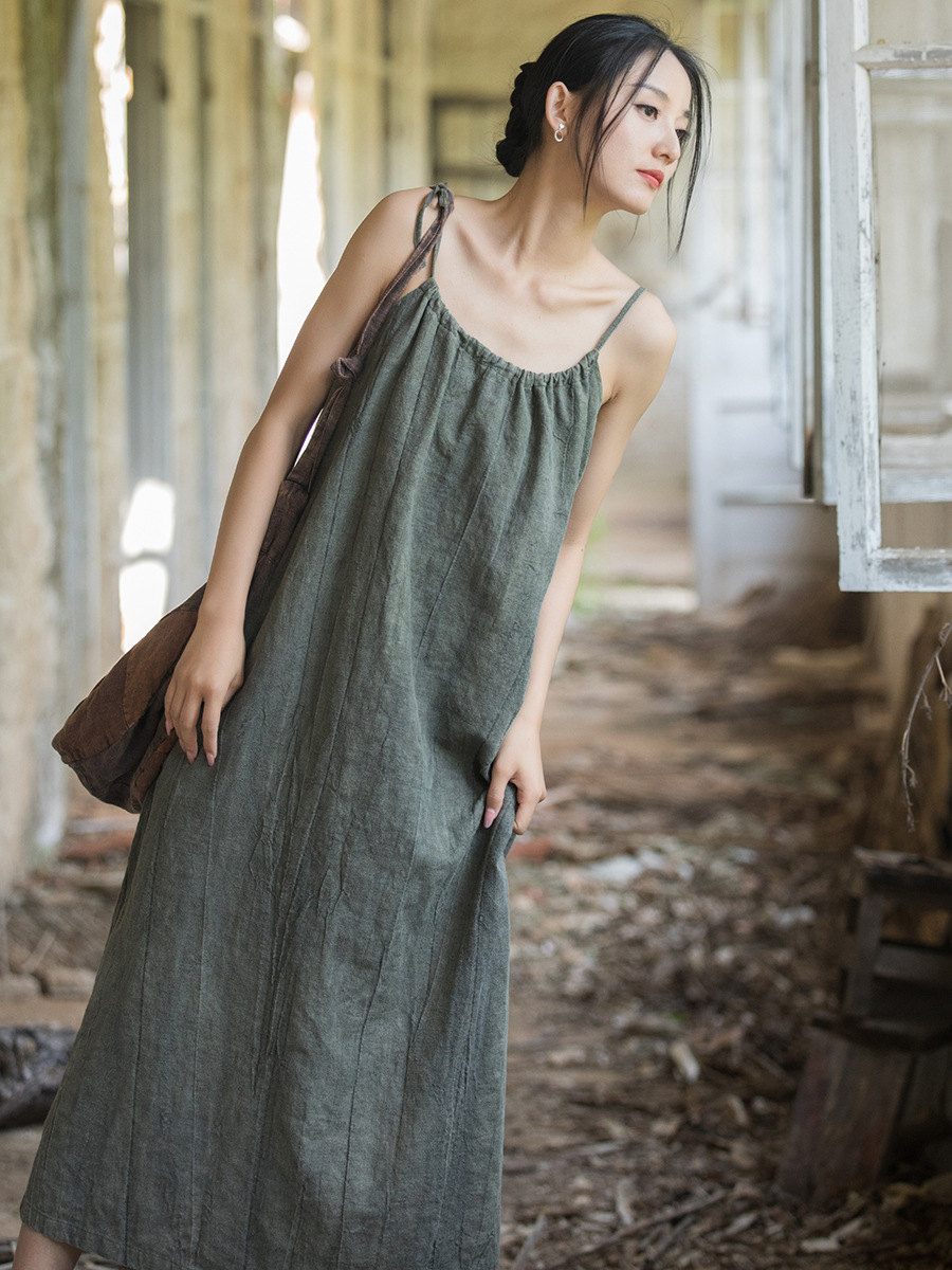 Linen Dress Wrap - Neues chinesisches High-End-Kleid aus Hanfgaze für