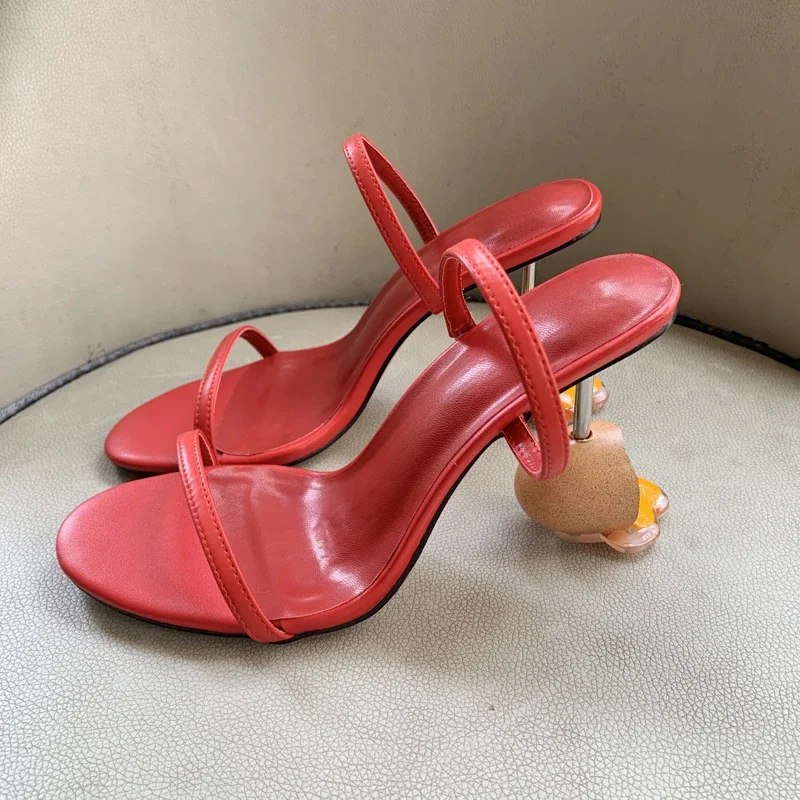 Sandal Strappy Heeled - Sommer Riemchensandalen Offene Spitze High Heels
