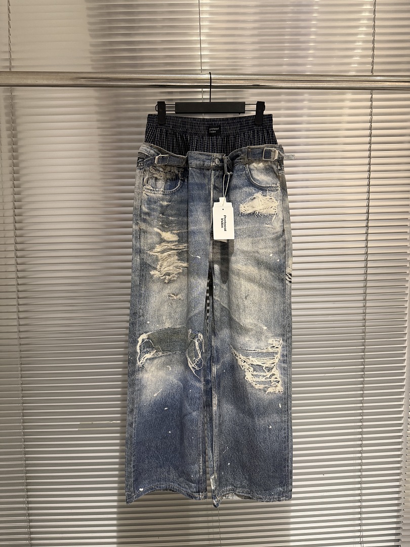 Shorts Denim Frayed - Beste Version PTL INDEX Doppelt Taillierte