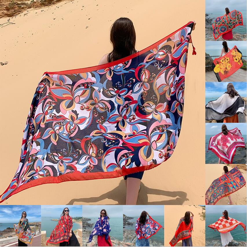 Linen Dress Wrap - Wüste Sonnenschutz Baumwolle Leinen Strand Kleid