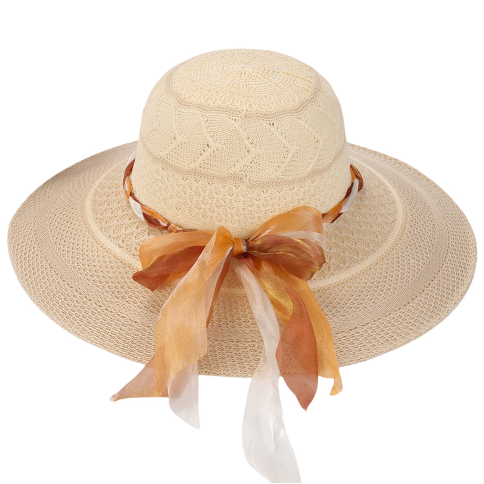 Hat Floppy Wide - Damen Sonnenhut mit Schleife Cloche-Hut Sommer