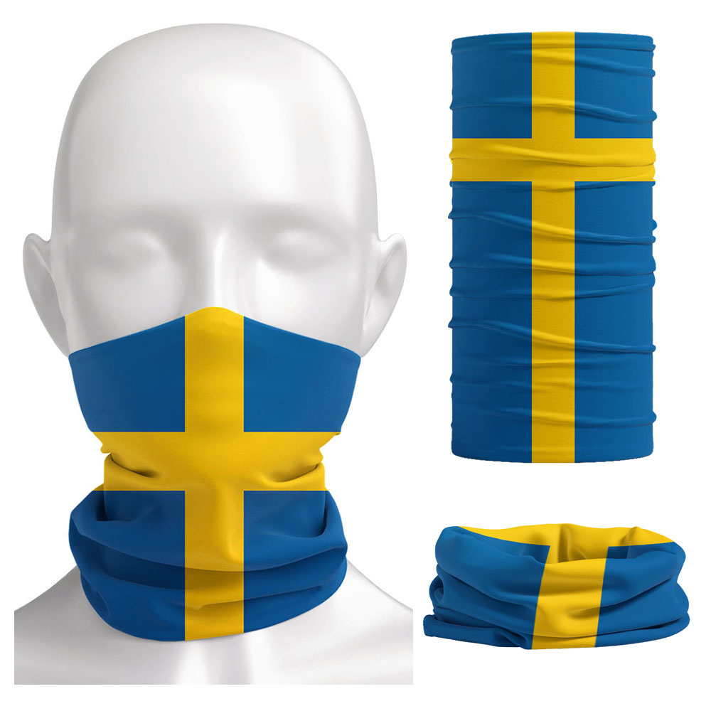 Headband Summer Knit - Bedrucktes Bandana mit Schwedenflagge, Kopfbedeckung, Balaclava,
