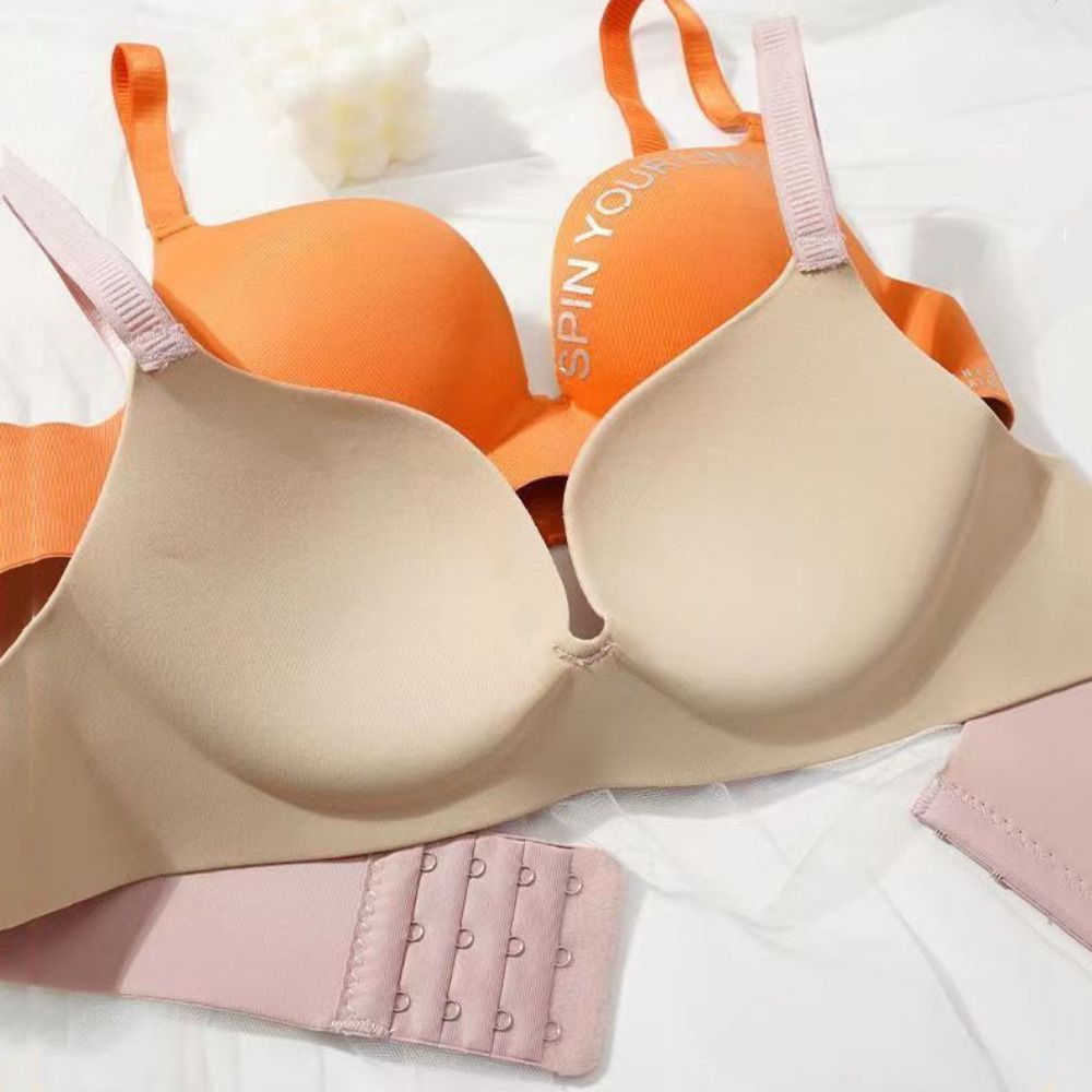 Bralette Triangle Set - Modischer Damen-BH mit Buchstabenmuster, tiefer V-Ausschnitt,