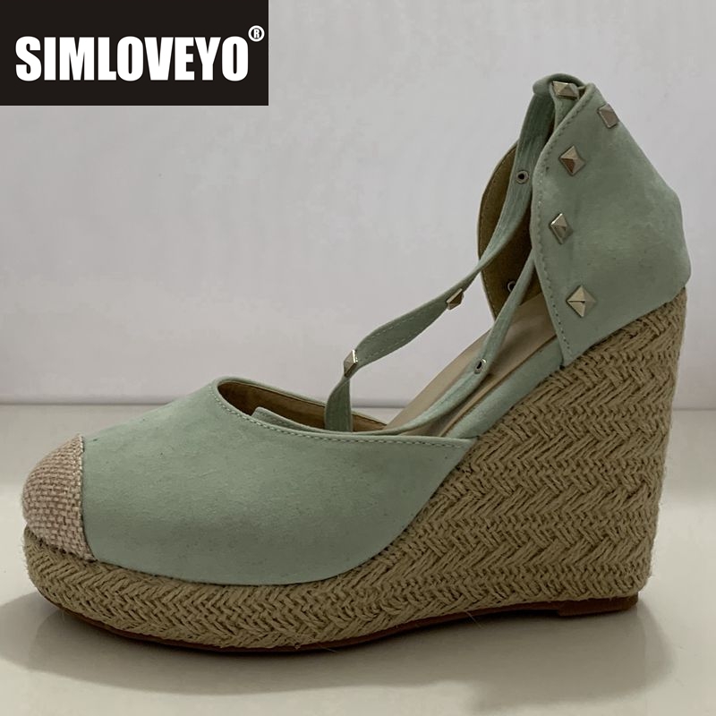 Wedge Espadrille Women - SIMLOVEYO Espadrilles Damen Keilsandalen High Heels
