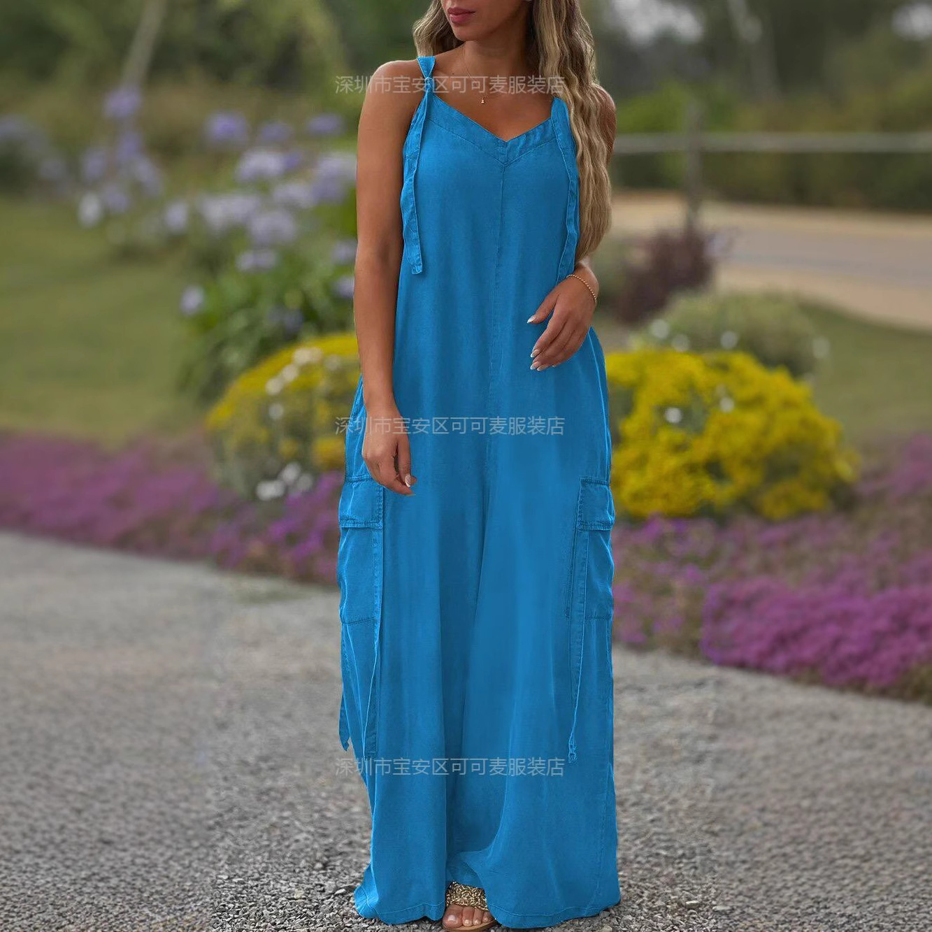 Jumpsuit Linen Relaxed - Lockerer Sommer-Overall, lässiger Leinen-Overall mit weitem