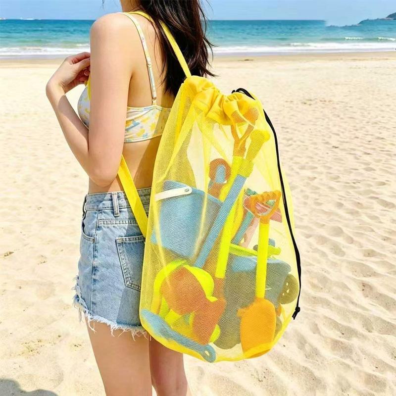Tote Bag Beach - Große, tragbare Netz-Strandtasche, atmungsaktiv, faltbar, 1
