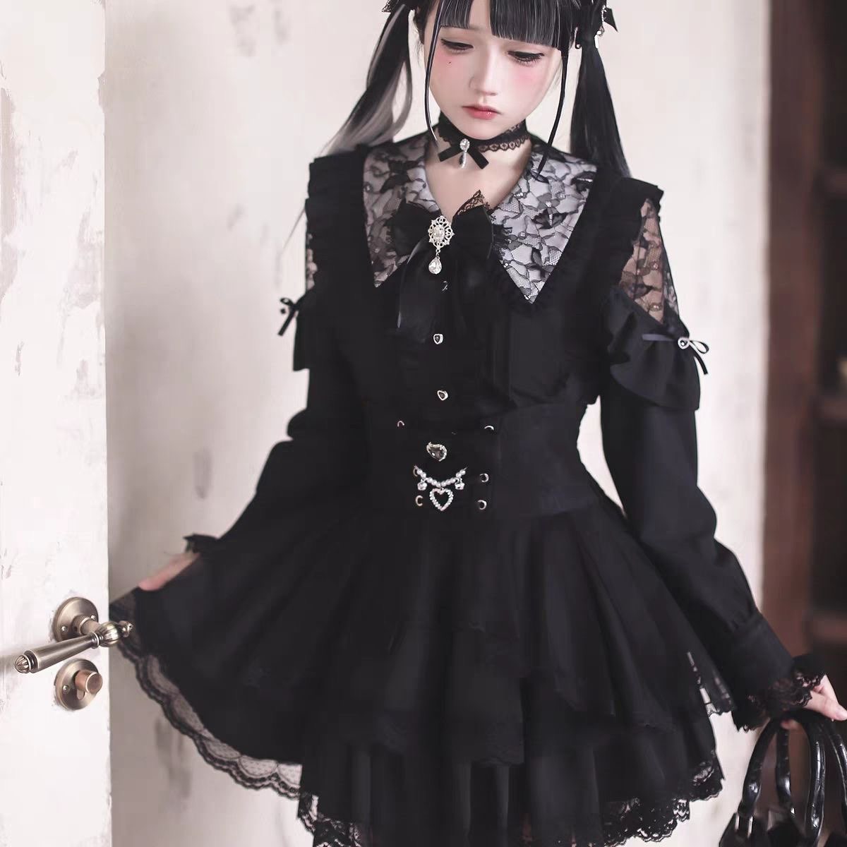 Blouse Off Shoulder - Harajuku Kawaii Rock-Sets für Damen, Süße