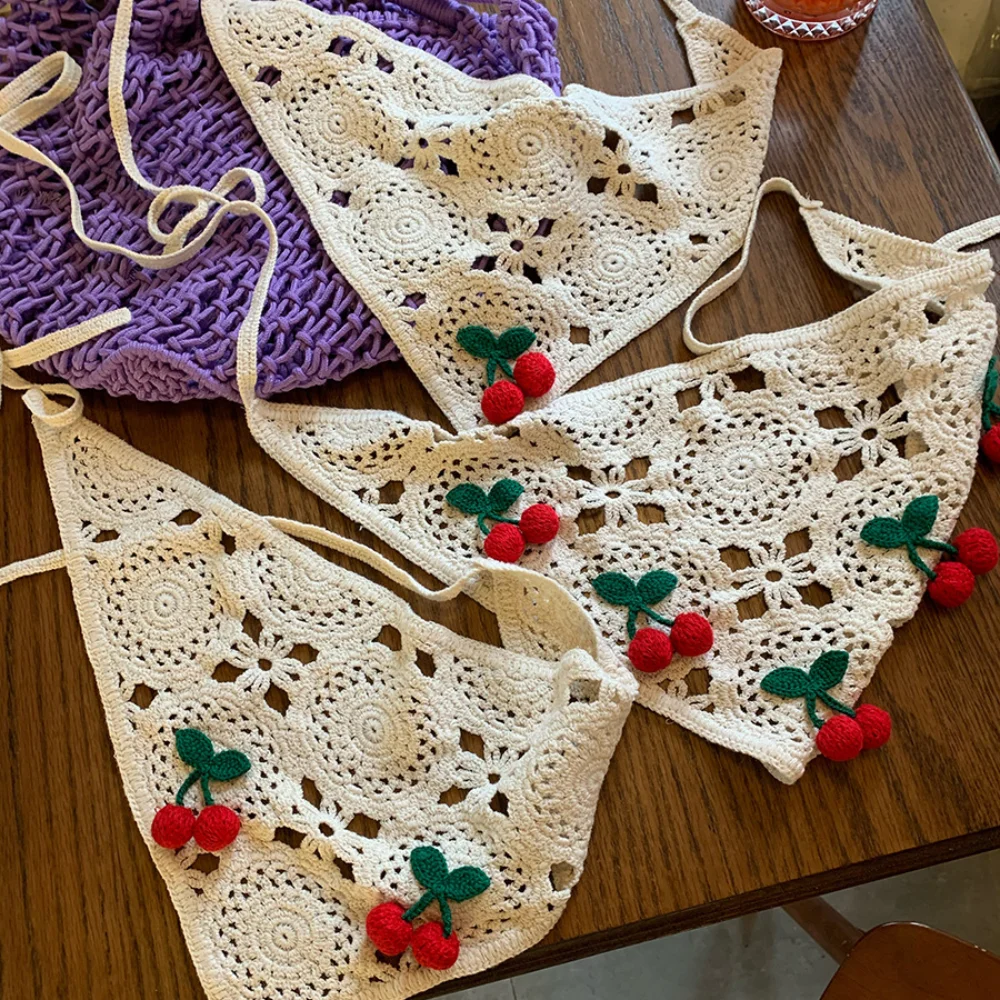 Headband Summer Knit - Süßes dreieckiges Stirnband im französischen Pastoralstil,