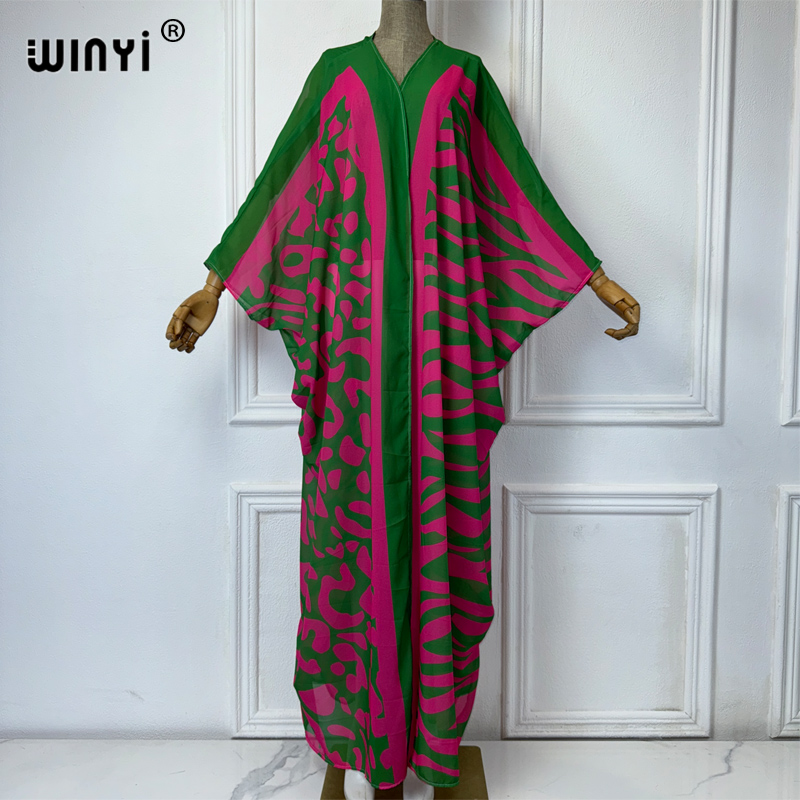 Cover Up Kaftan - WINYI Afrika Bohème-Print Kimonos Lose Kleider