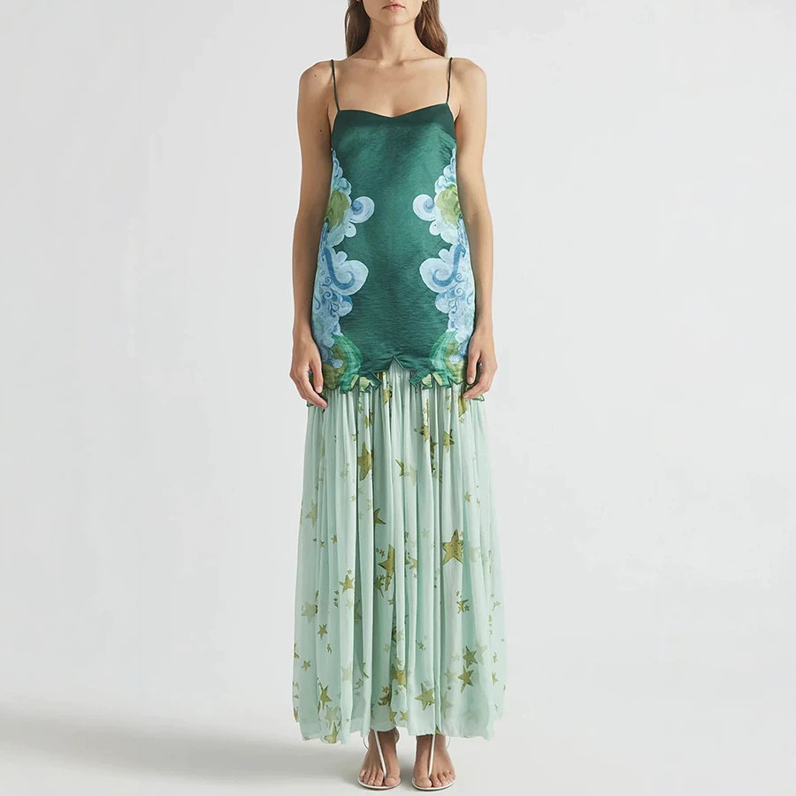 Midi Skirt Floral - Shpmishal Damen 2-teiliges Rock-Set 2026: Satin-Top