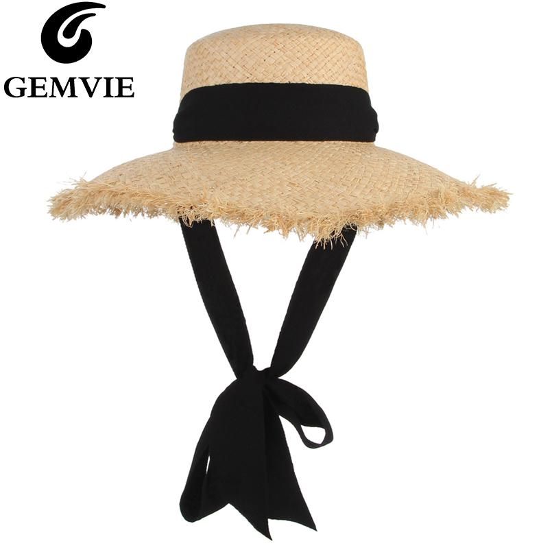 Hat Floppy Wide - GEMVIE Handgemachte Webart Bast Stroh Hut