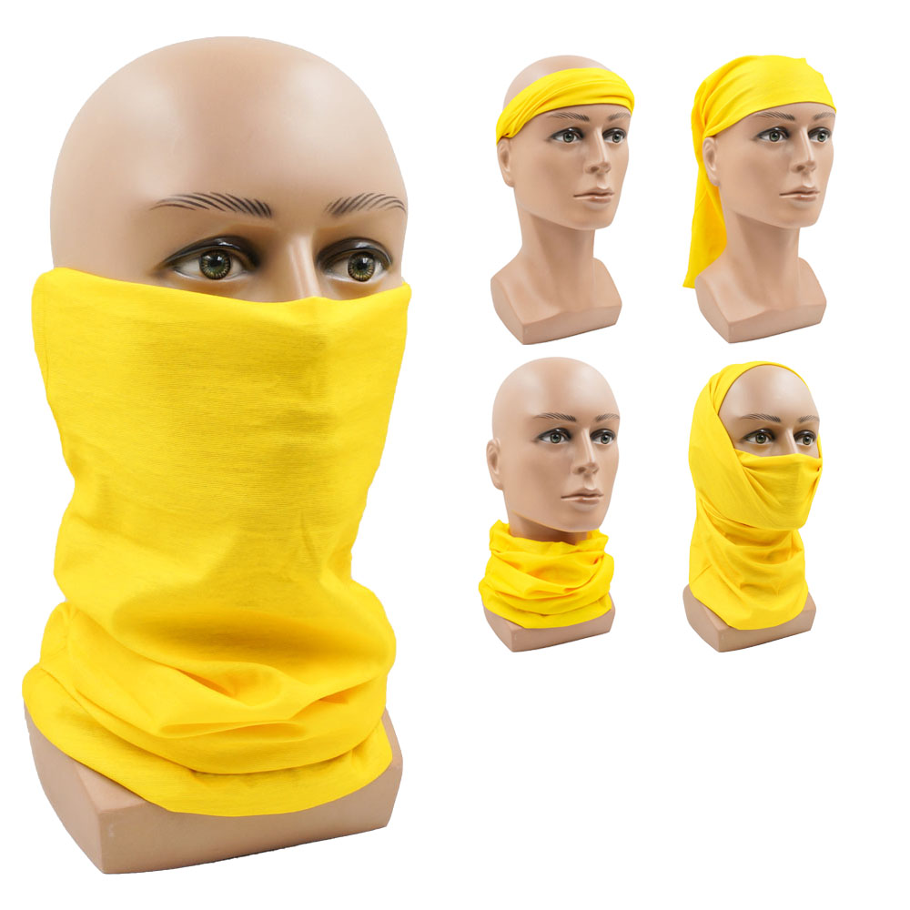 Headband Summer Knit - Gelbe Multifunktions-Halstuch für Radfahren, Sonnenschutz, atmungsaktiv,