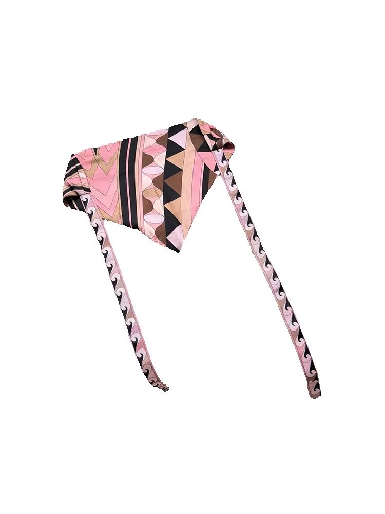 Headband Summer Knit - Sommermode Strand Resort Geometrischer Druck Seidenkopftuch