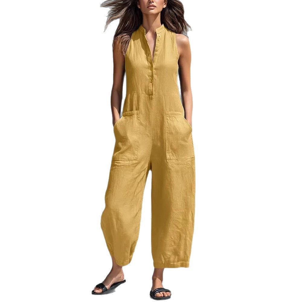 Damen-Overall aus Leinen-Baumw – Jumpsuit Linen Relaxed Bewertung und Preis