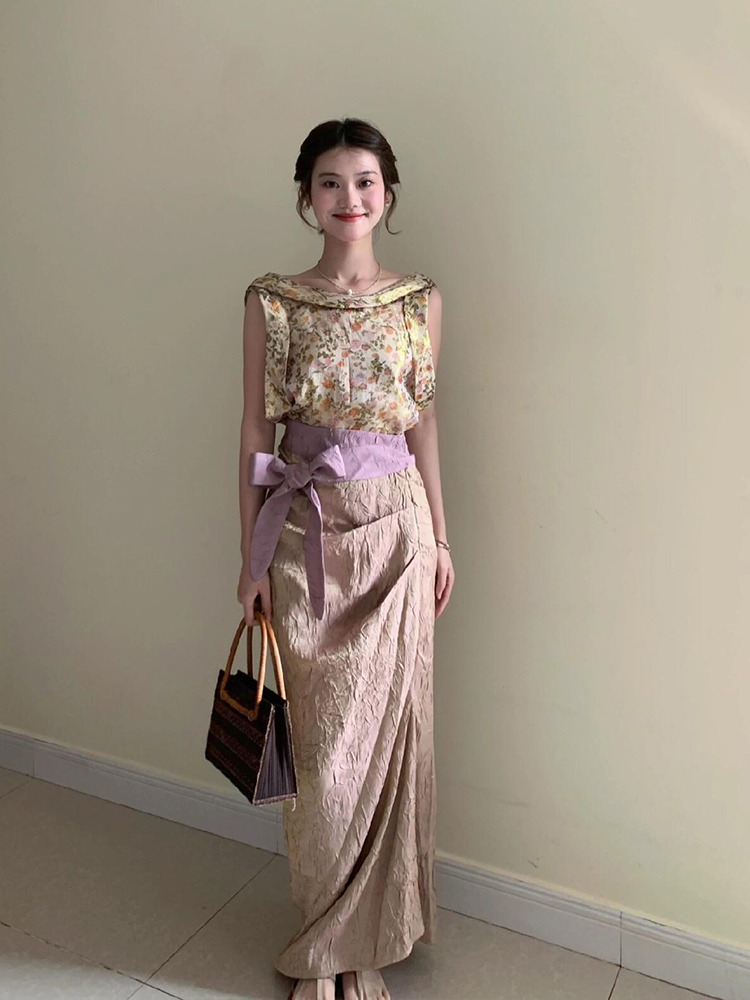 XZY Vintage Blumenmuster Ärmel – Midi Skirt Floral Bewertung und Preis
