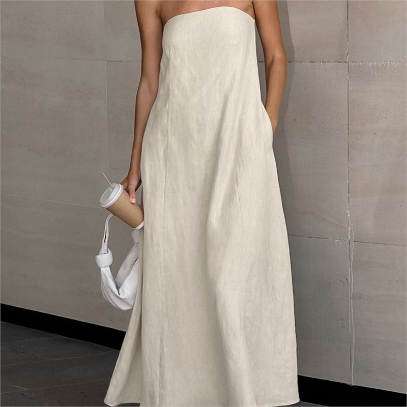 Mode Elegante Einfache Design  – Linen Dress Wrap Bewertung und Preis