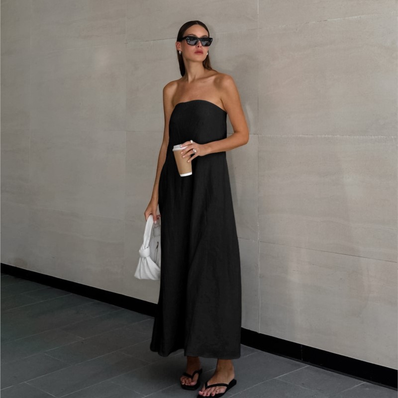 Mode Elegante Einfache Design  – Linen Dress Wrap Bewertung und Preis