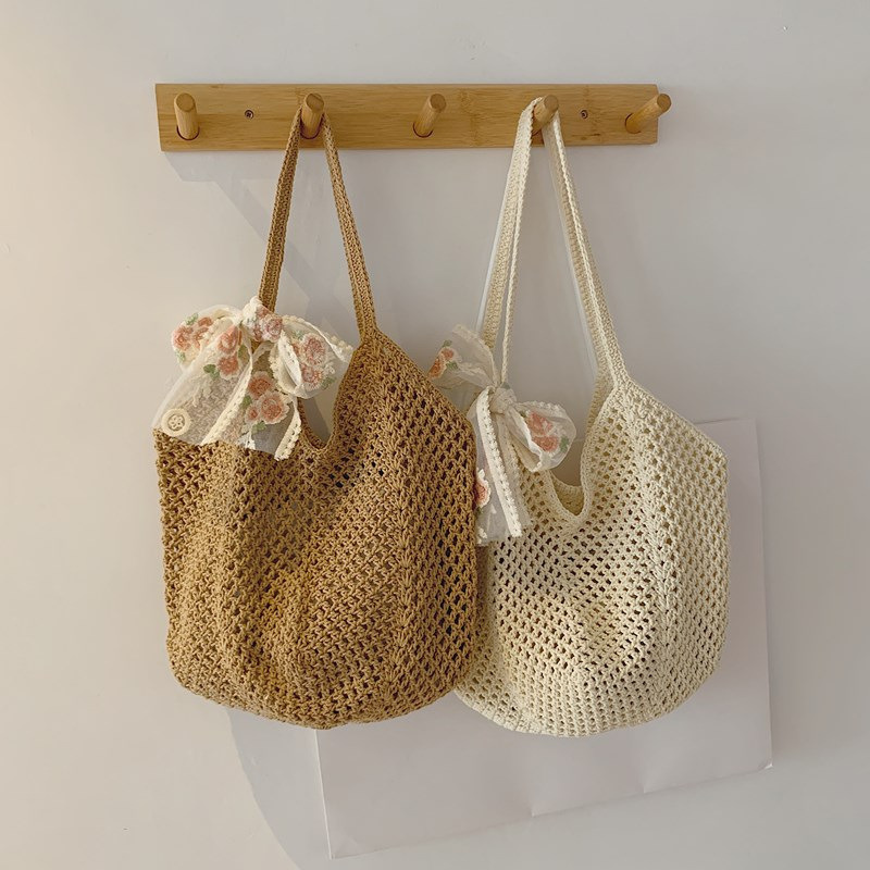 Sommerliche Spitzen-Schleifen- – Crochet Bag Raffia Bewertung und Preis