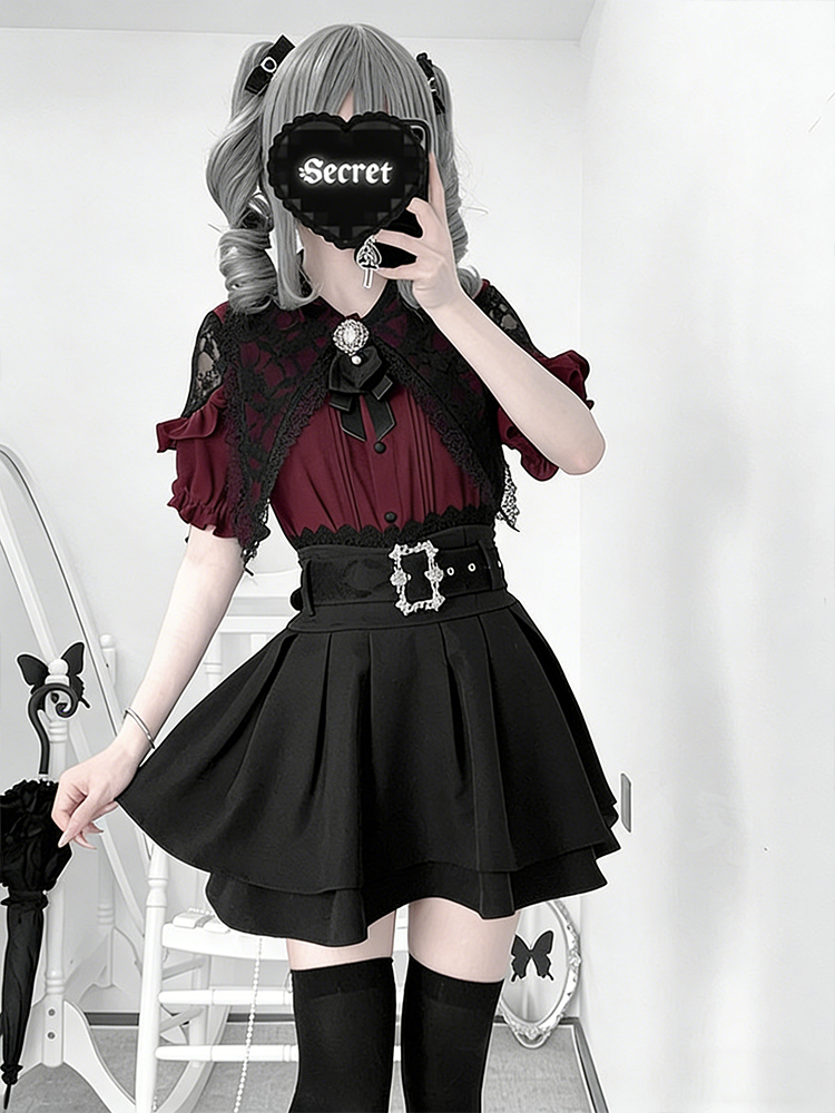 Zweiteiliges Set im Gothic-Sti – Blouse Off Shoulder Bewertung und Preis