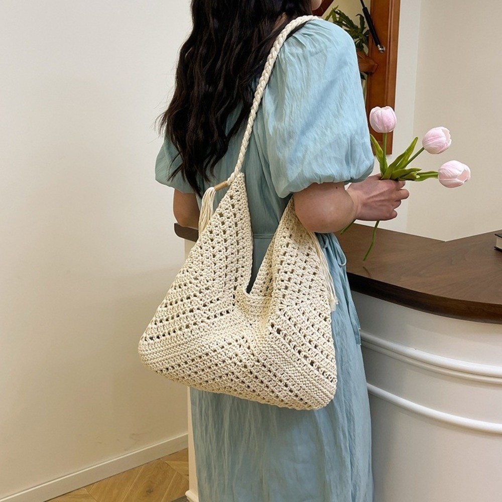 Sommerliche Boho-Strick-Schult – Tote Bag Beach Bewertung und Preis