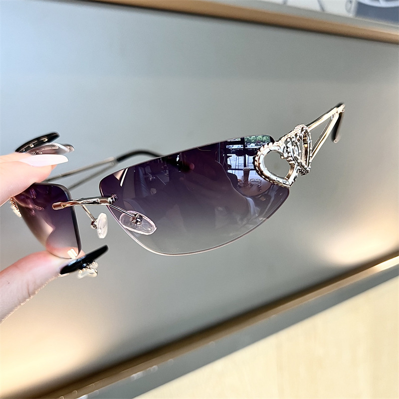 Neue ovale, rahmenlose Cat-Eye – Sunglasses Cat Eye Bewertung und Preis