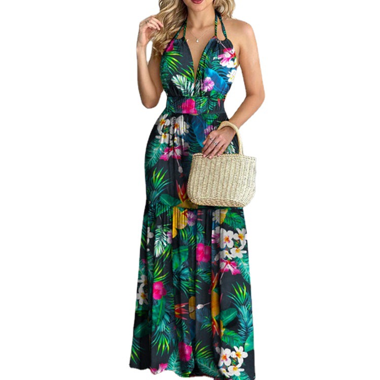 Florales Maxikleid, langes, rü – Maxi Dress Halter Bewertung und Preis