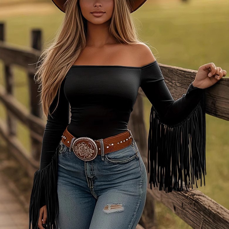 Damenkleidung Langarm-Bluse mi – Blouse Off Shoulder Bewertung und Preis