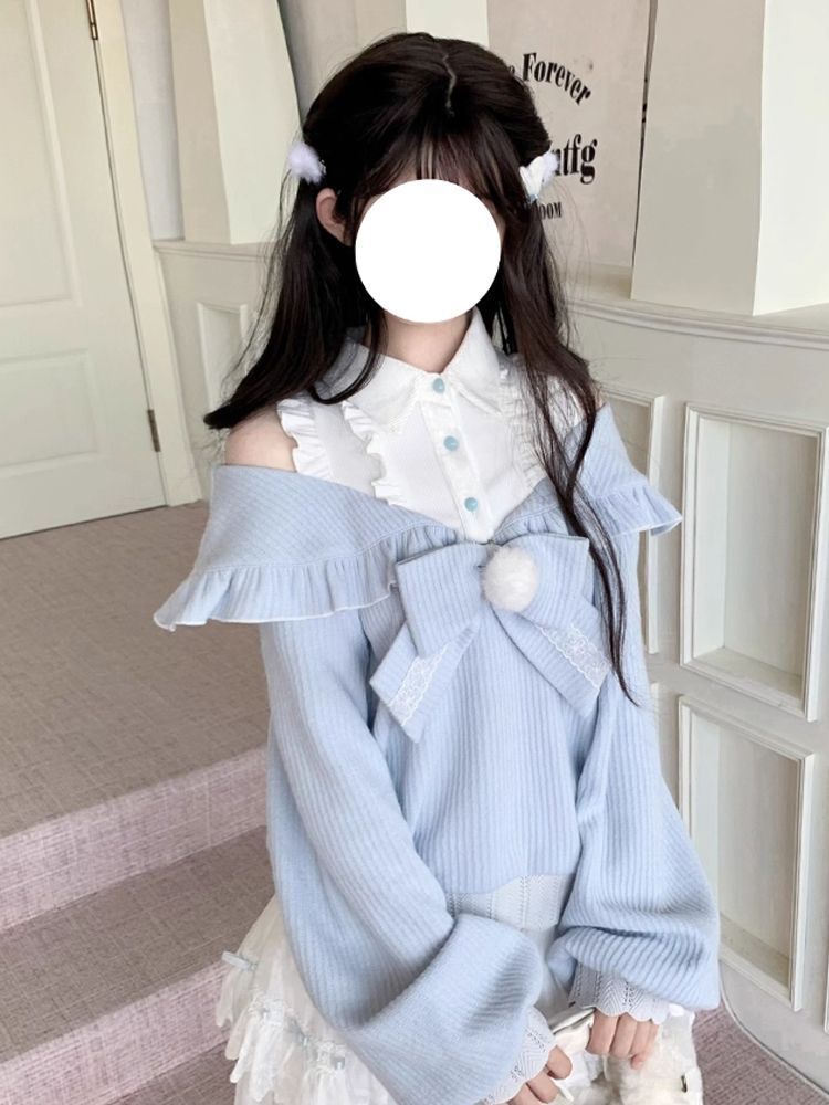 Kawaii Soft Girl Lolita 2-teil – Blouse Off Shoulder Bewertung und Preis