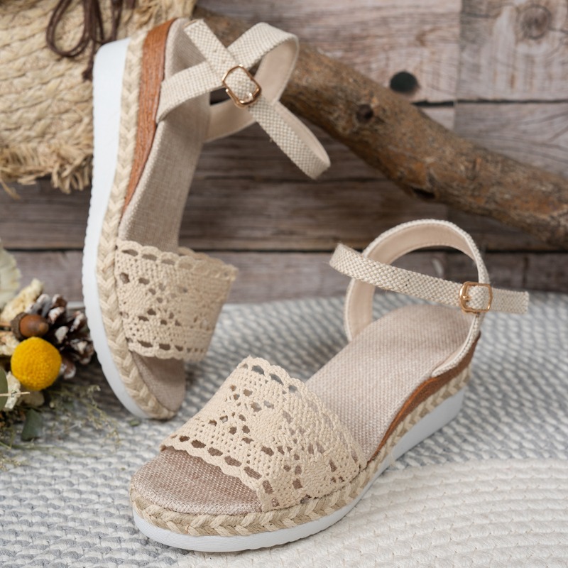 Damen-Sandalen mit Spitze und  – Wedge Espadrille Women Bewertung und Preis