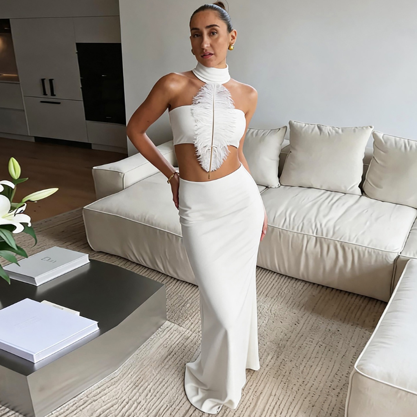 Damen Weißes Sexy Taillenfreie – Maxi Dress Halter Bewertung und Preis
