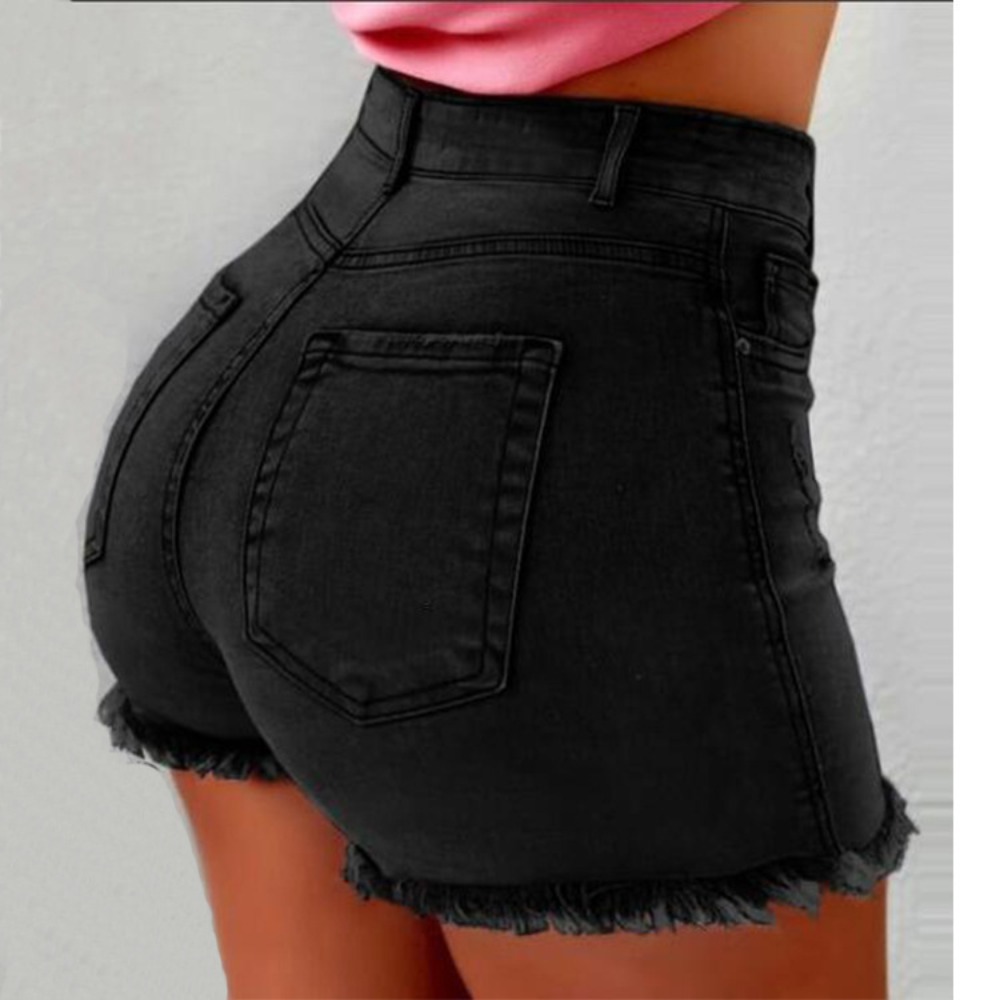 Damen-Jeansshorts mit hoher Ta – Shorts Denim Frayed Bewertung und Preis