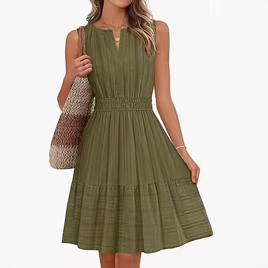 Frühling Sommer Damen Ärmellos – Linen Dress Wrap Bewertung und Preis
