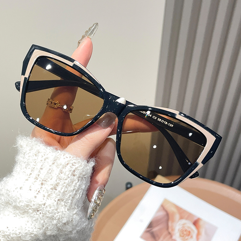 Damen Farbblock-Cat-Eye-Brille – Sunglasses Cat Eye Bewertung und Preis