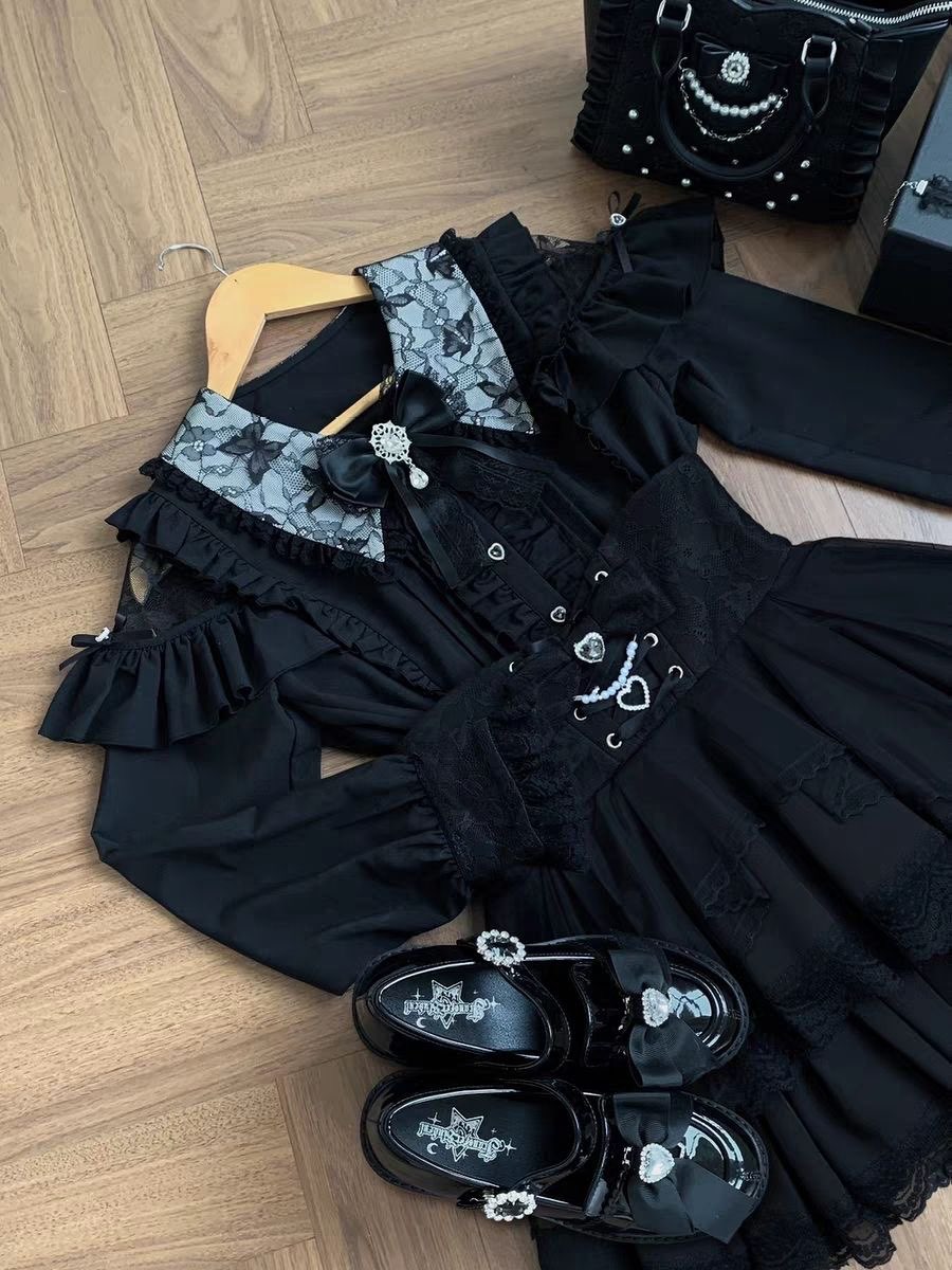 Harajuku Kawaii Rock-Sets für  – Blouse Off Shoulder Bewertung und Preis