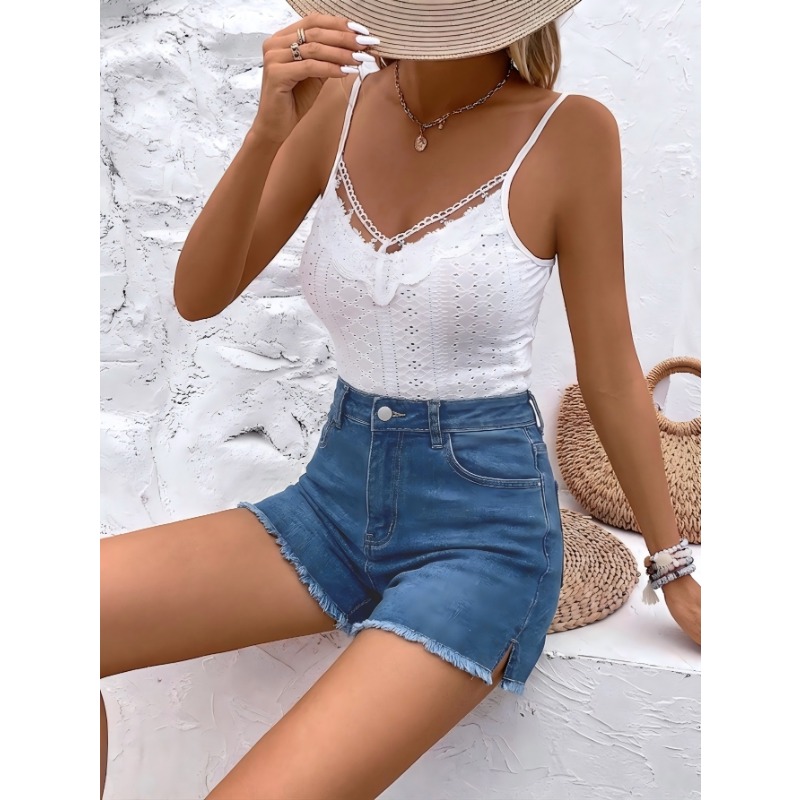 Damen High-Waist Denim-Shorts  – Shorts Denim Frayed Bewertung und Preis
