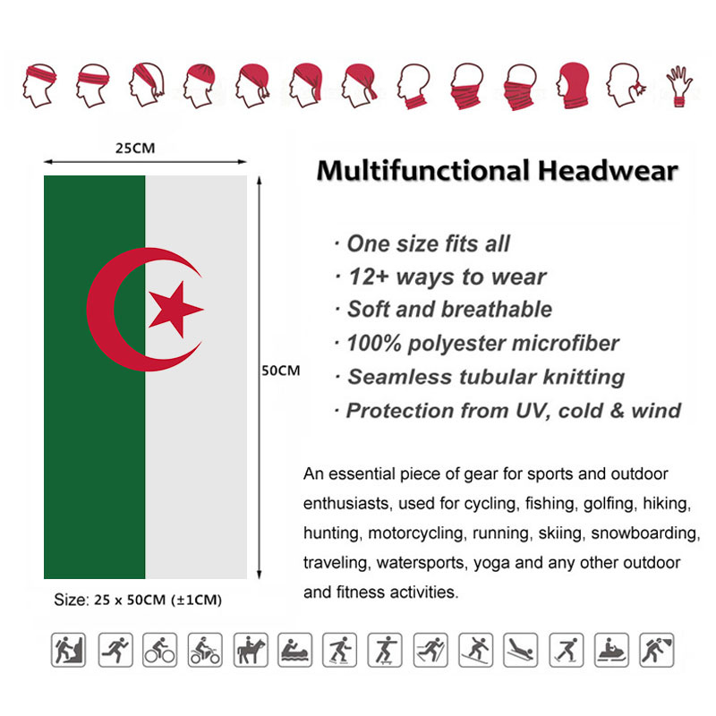 Algerien-Flagge, bedruckt, Ban – Headband Summer Knit Bewertung und Preis