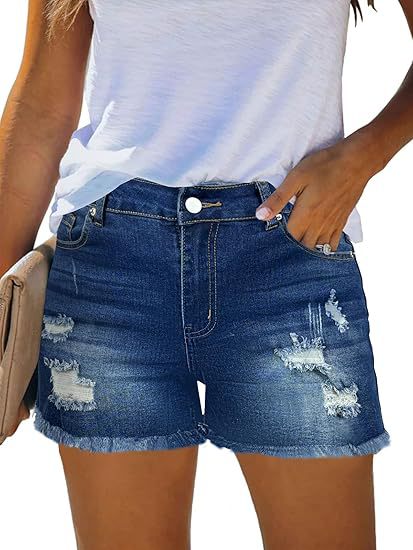 Lässige Vintage-Jeansshorts mi – Shorts Denim Frayed Bewertung und Preis