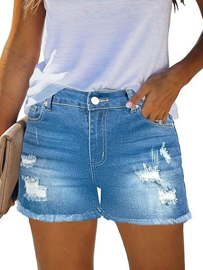 Lässige Vintage-Jeansshorts mi – Shorts Denim Frayed Bewertung und Preis