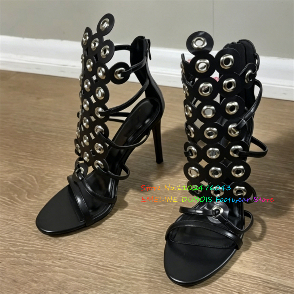 Goldene Metallkreis-Dekor High – Sandal Strappy Heeled Bewertung und Preis