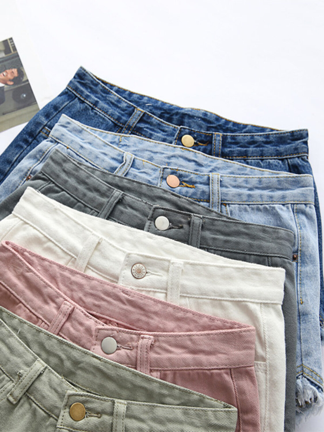 Damen-Jeansshorts mit hoher Ta – Shorts Denim Frayed Bewertung und Preis