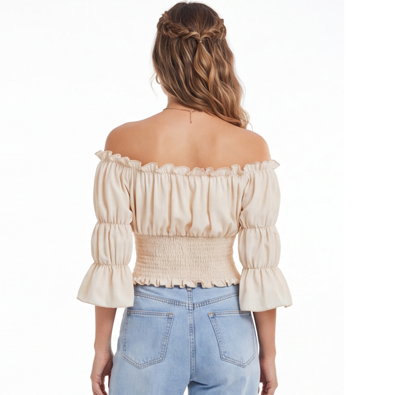 Renaissance-Bluse Damen-Oberte – Blouse Off Shoulder Bewertung und Preis