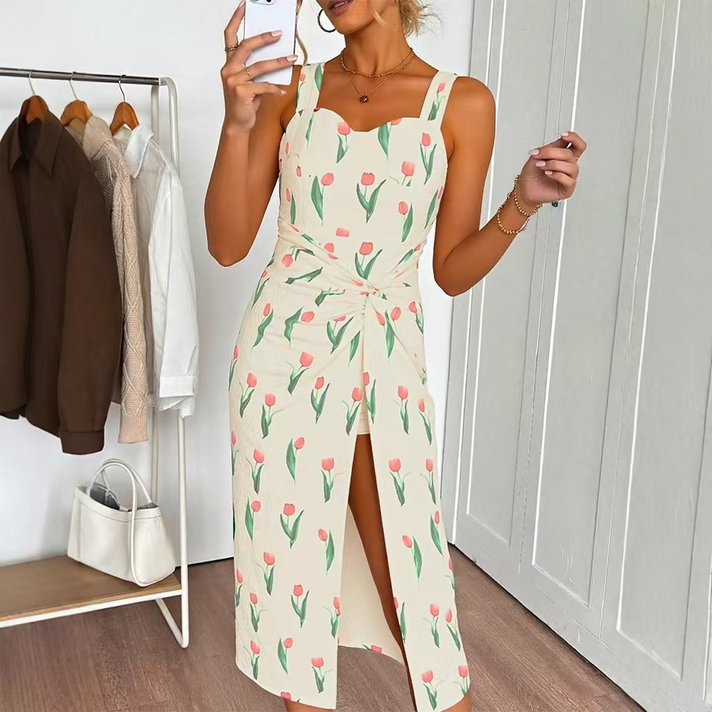 Modisches Blumenprint-Crop-Kle – Midi Skirt Floral Bewertung und Preis
