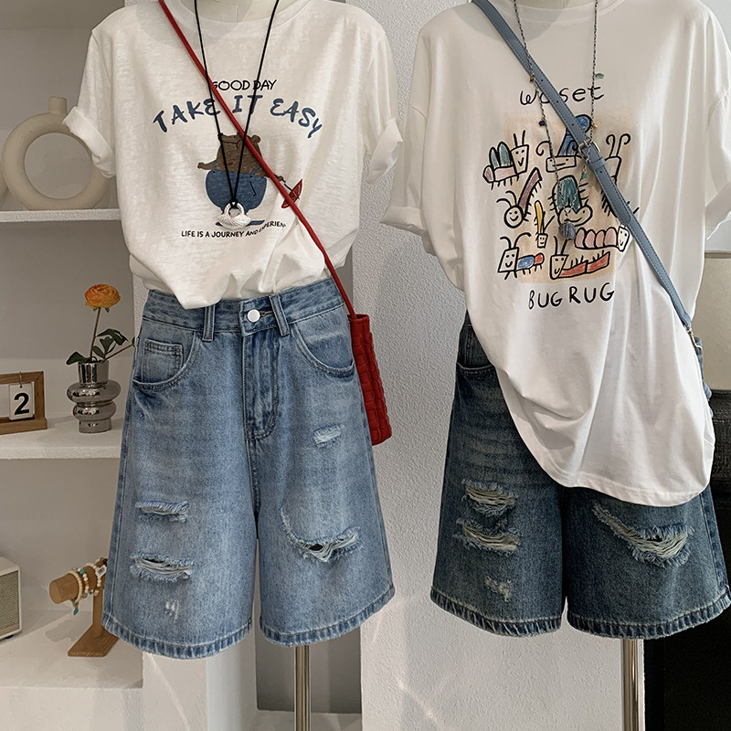 Denim-Shorts für Damen, Vintag – Shorts Denim Frayed Bewertung und Preis