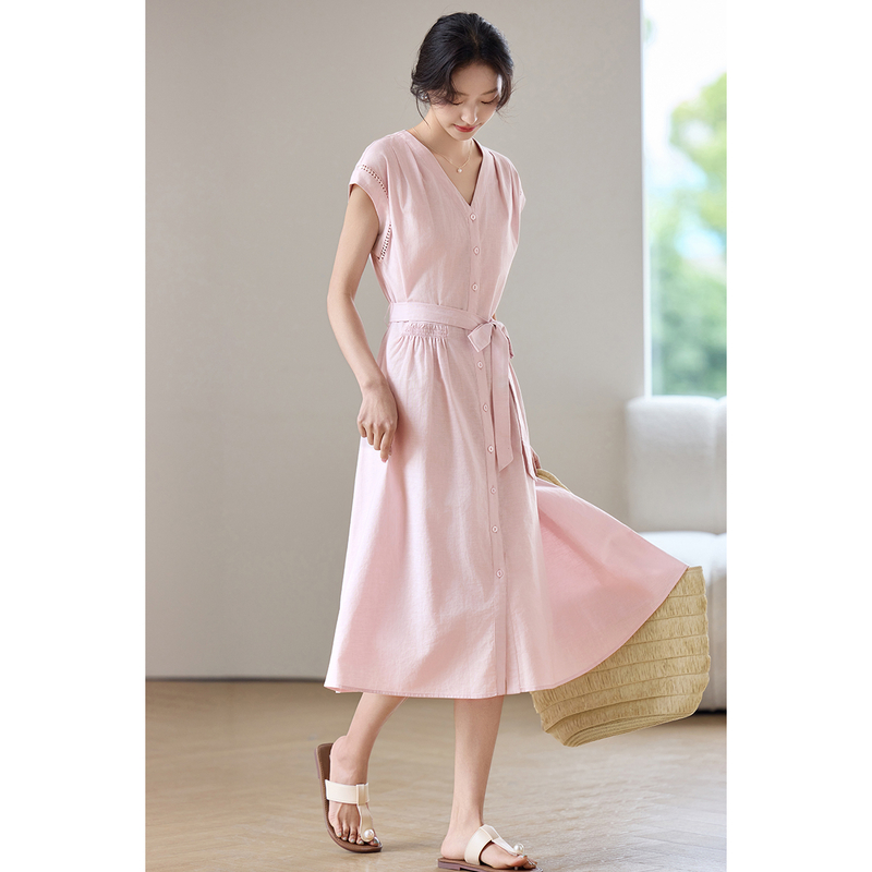SENTUBILA Damen Midi-Kleid in  – Linen Dress Wrap Bewertung und Preis
