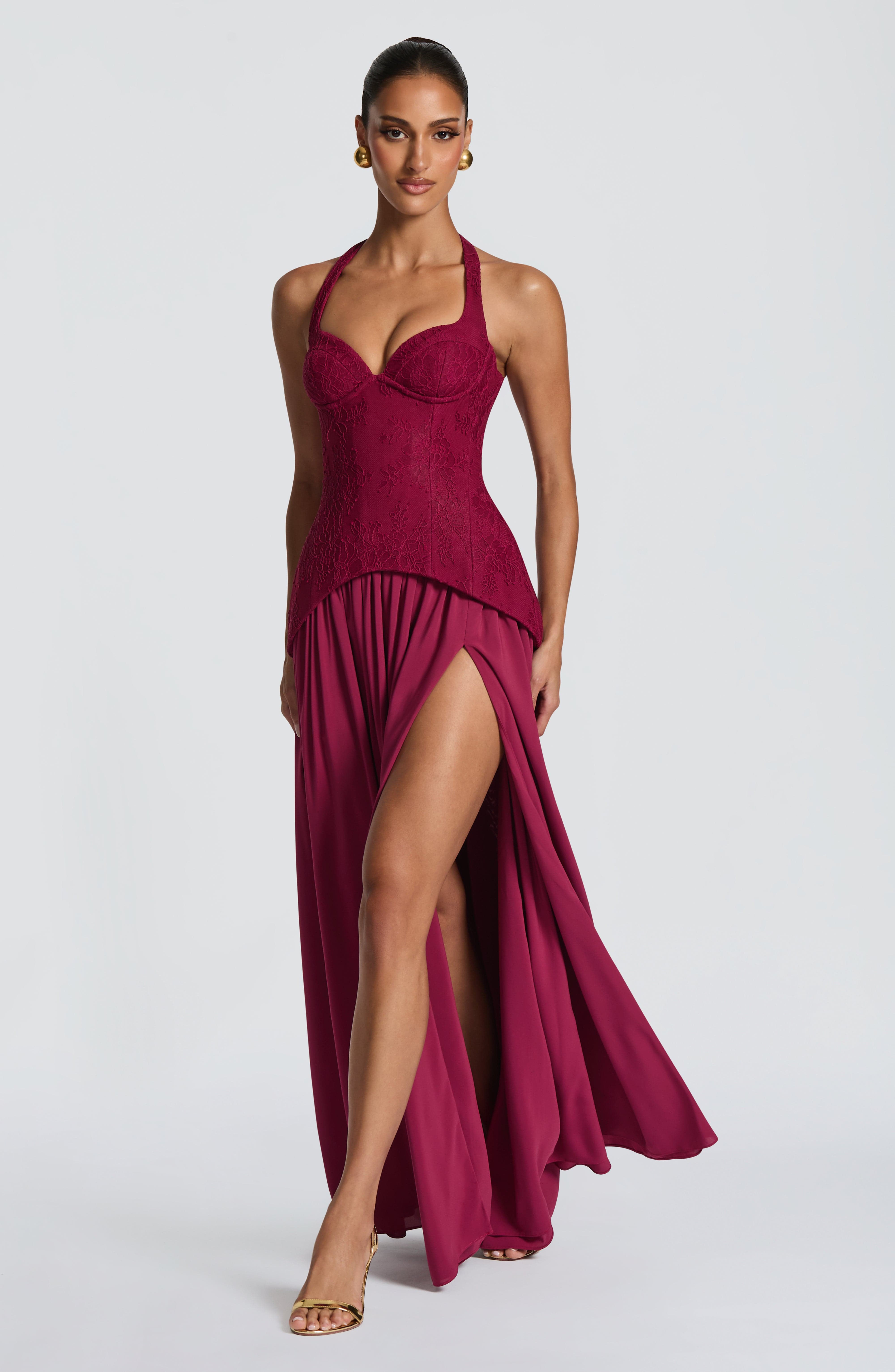 Rückenfreies Spitzen-Korsett M – Maxi Dress Halter Bewertung und Preis