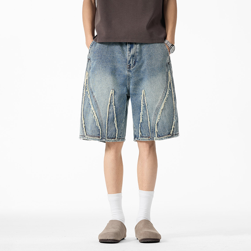 Herren Baggy Denim Jorts, Raw  – Shorts Denim Frayed Bewertung und Preis