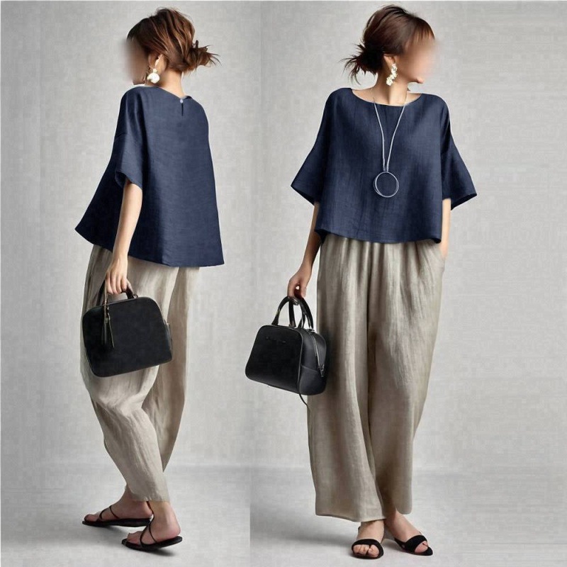 Zweiteiliges Damen-Hosenset Ei – Linen Pant Wide Bewertung und Preis