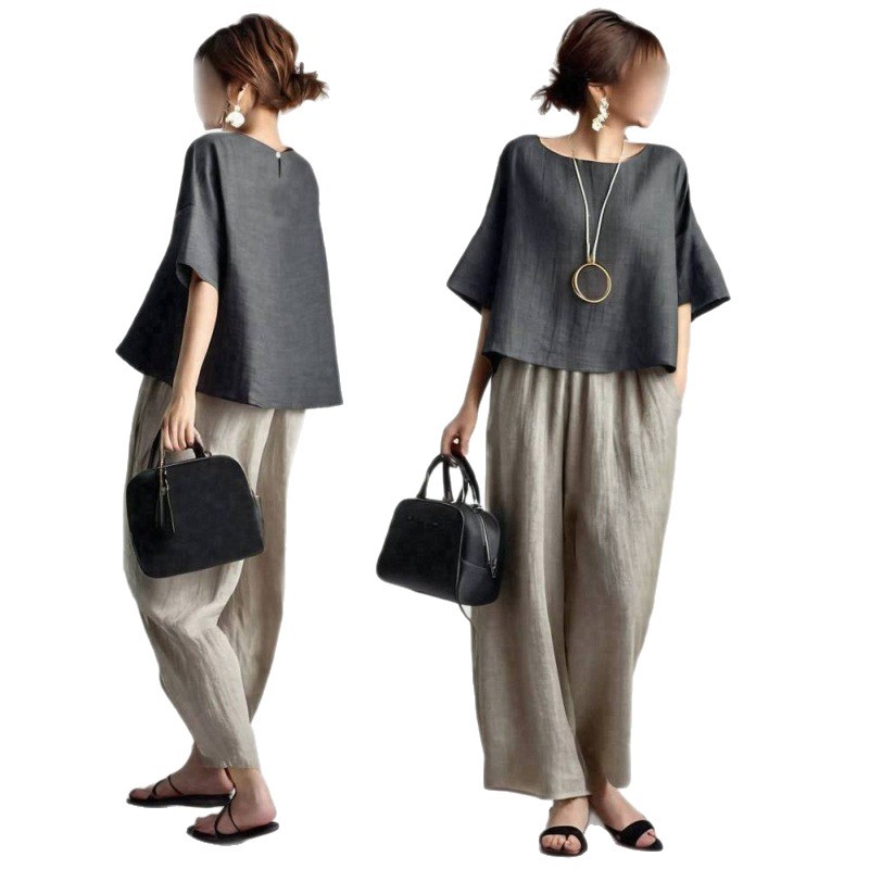 Zweiteiliges Damen-Hosenset Ei – Linen Pant Wide Bewertung und Preis