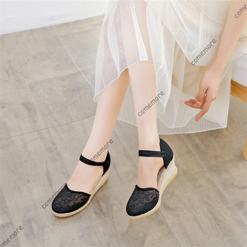 Damen-Sandalen mit Spitze und  – Wedge Espadrille Women Bewertung und Preis