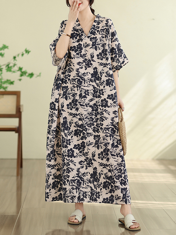 Sommerliches Blumenmuster Urla – Linen Dress Wrap Bewertung und Preis